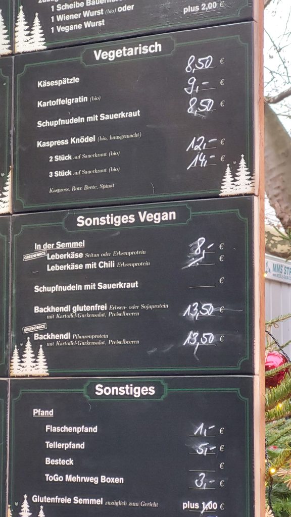 Veganes Menü auf dem Rindermarkt