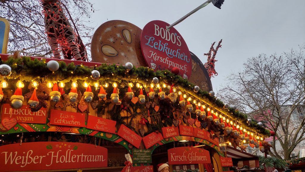 Hütte von Bodos Lebkuchen auf dem Rindermarkt in München